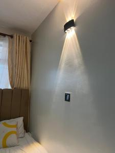 A cozy spacious studio apartment with a balcony