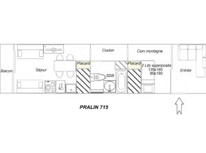 Résidence Pralin - CHARMANT STUDIO CABINE 4 PERSONNES - RENOVE - SKIS AUX PIEDS MAE-1803