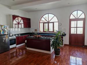 Colonial style house with rooftop