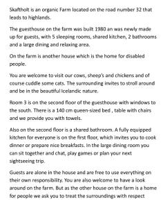 Skaftholt Guesthouse