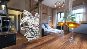 Altstadt Apartment in Torgau mit Balkon und Kunstgarten