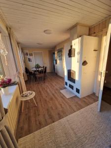 House by the lake with a sauna