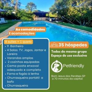 Chacara Aguas Claras 8 suite pesca piscina Karaoke