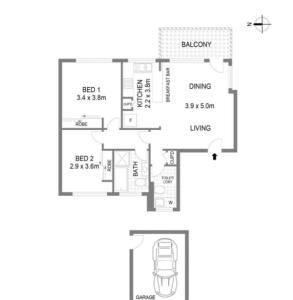 2BR Cronulla Water Views & Free Parking