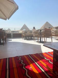 Pyramids moon View Giza Cairo