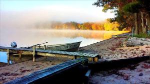 Spacious Family-Friendly Log Cabin with Lake Views near Cadillac, Michigan