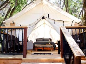 Secluded Safari Tent Situated in Rural Western El Dorado County Overlooking Majestic Folsom Lake, Northern California