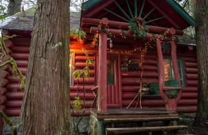 Romantic Log Cabin Rental with Hot Tub near Mount Hood, Oregon