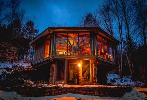 Imaginative Octogonal Glass Treehouse on Seven Private Acres near Great Barrington, MA