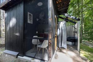 Secluded Modern Tiny House with Wood-Fired Hot Tub Near Trails in Sears, Michigan