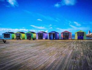 Spacious 3BR flat near beach w workspace