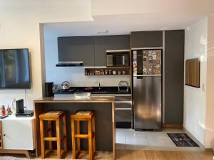 Apto confortável com vista para a natureza