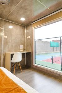 Pickleball court view luxury containers