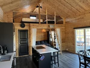 Newly built log cabin on a lakeside plot near Hultsfred