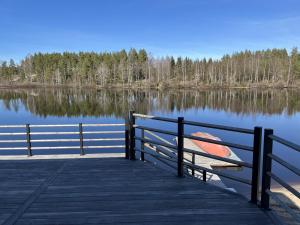 Newly built log cabin on a lakeside plot near Hultsfred