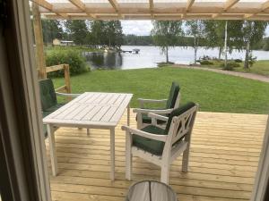 Red Cottage with Lakefront Location at Nerbjärken