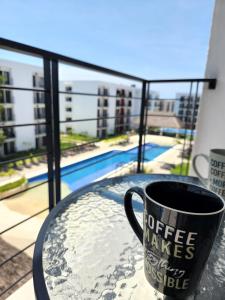 Moderno y comodo Depto con terraza y alberca