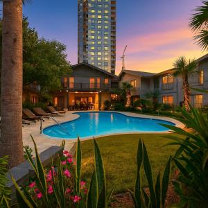 Saltwater Pool 2BR Near Galleria Walkable, Stylish & Central Marquee Uptown