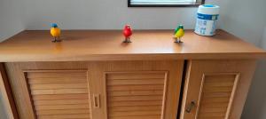 A forest guesthouse with barbecue facilities