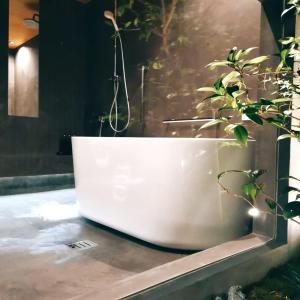 Luna House KIYOMIZU清水一棟貸し-Marshall-Netflix-2Meters ProjectionSCRN-GardenViewBathtub