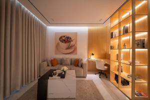 Luxurious suite with a workspace