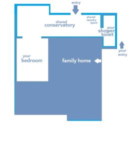 Cosy Bedroom with 55"TV and Dedicated Toilet and Shower Space