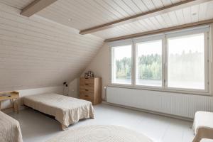 Mökki ulkoporealtaalla