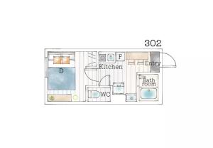 2 min by train to Shibuya New 3rd floor 19 square meters