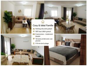 MIRABAIE Cosy Family - Toit Terrasse et Vue Piscine - sur les Collines Malabata - 8mn voiture Plage et Parc Aquatique - Parking privé