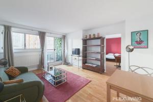 Charming bright one-bedroom flat with private balcony and shared swimming