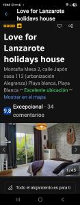 Love for Lanzarote holidays house
