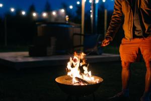 Shepherds Huts in Barley Meadow at Spring Hill Farm
