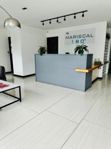 Modern apartment with a view of volcanoes