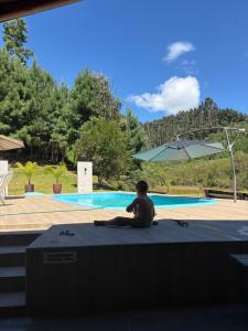 Chalé Cabana Sítio na Serra para amigos e familiares com Piscina