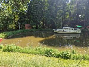 Bootshaus Froschkönig übernachten über dem Weiher