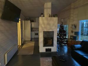 Private Lakefront Log Villa in Lapland with Sauna