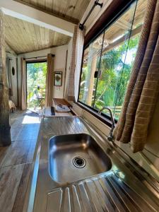 chalés frente à praia