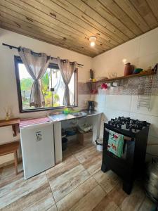 chalés frente à praia