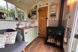 Cosy private shepherd hut with countryside views