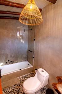 Acogedora cabaña con tina