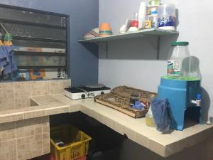 Casita Azul del mar, sencilla con fresca brisa