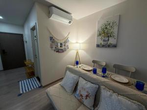 Santorini Coastal Theme Sea and Mountain View One Bedroom Condo with Private Balcony on 19th Floor in Hua Hin Beach Thailand