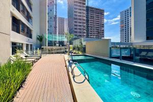 Apartamento executivo, condomínio completo, próximo do Shopping Ibirapuera e Aeroporto de Congonhas