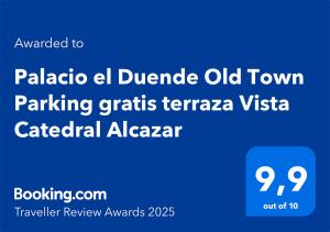 Palacio el Duende-Parking privado-terraza Vista Catedral old town