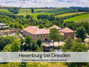 HexenburgbeiDresden mit Faßsauna Stylishes Designerappartement mit Schlafsofa, Terrasse - Nähe Sächsische Schweiz Dresden