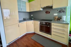 Three towers with parking