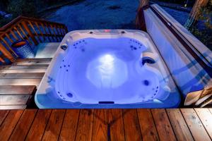 Tiny home with spafirepitand more