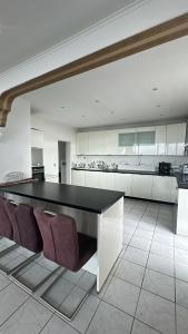 Exklusives Penthouse mit Sauna am Rhein, nähe Düsseldorf Messe Airport, 180m2 Luxus, 150m2 Terasse ideal für Gruppen, Shootings, Content Creator