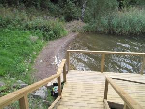 Lakefront house with jetty, boat and great fishing