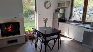 Dom uKromki z kominkiem i widokiem na Śnieżkę